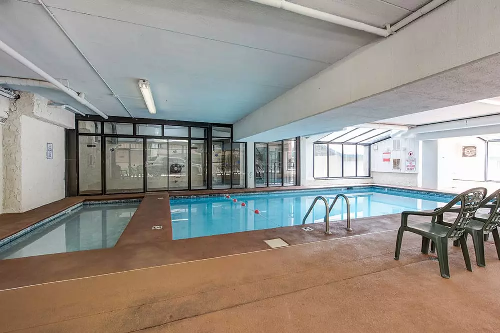 seating beside indoor pool