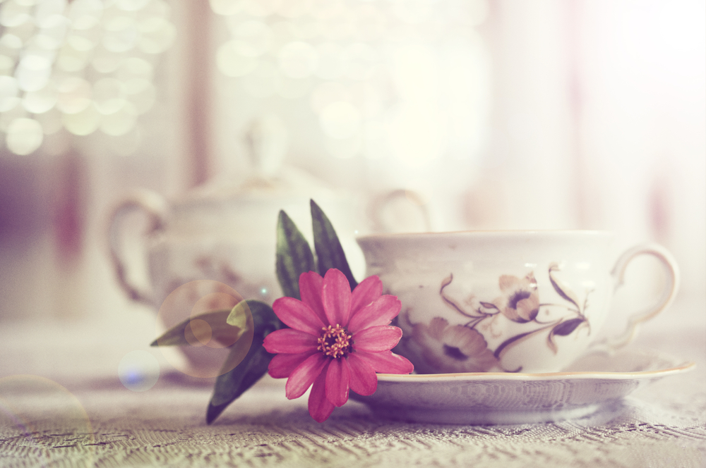 floral teacup and saucer