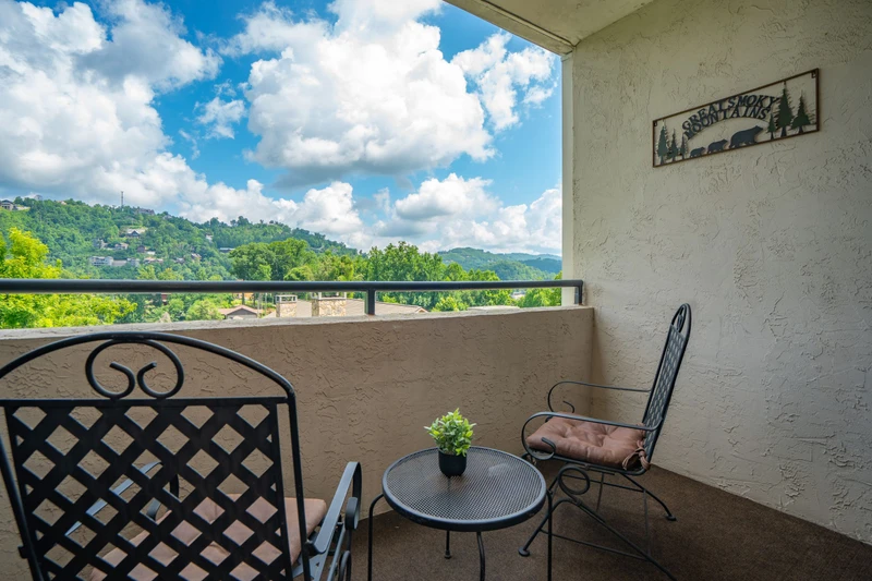 Step out onto your private balcony and breathe in the fresh mountain air. Enjoy morning coffee or evening relaxation with breathtaking views of the rolling Smoky Mountains.